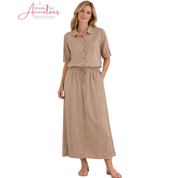 Enjoy Midi Rok tencel 938050 Zand